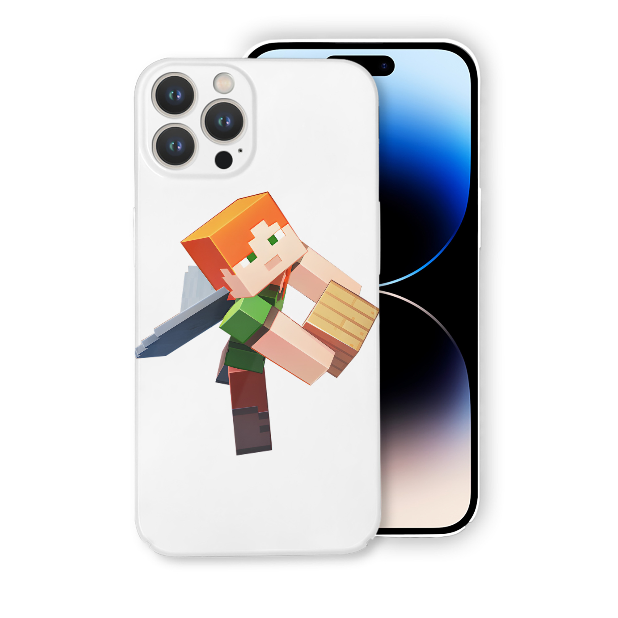 （画像用） マインクラフト ブロックの世界 Minecraft MC Block world 【iPhone 14シリーズ対応】ハードケース